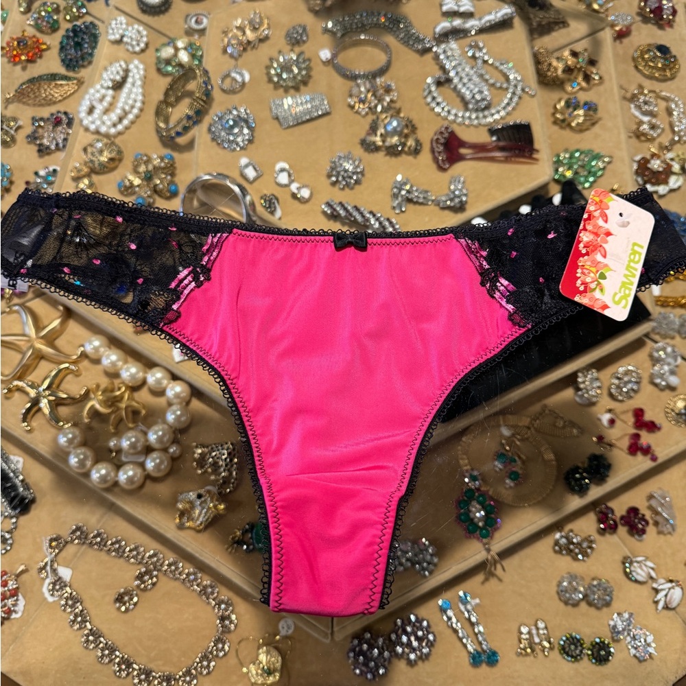 Sawren Intimates satin and lace thong. Made in Poland. NWT’s